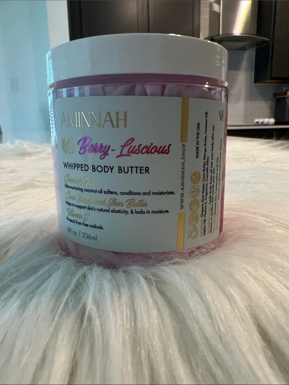 NWT Aminnah Berry-Luscious Whipped Body Butter retails $38.00 USD